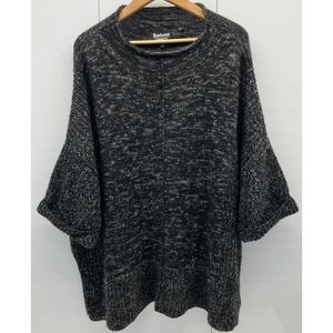 Barbour International One Size Black Knit Pullover Sweater Alpaca Merino Arcylic